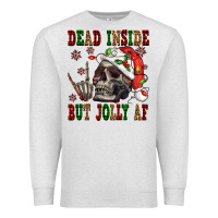 Oatmeal Heather Dead inside but jolly af Premium Sweatshirt - NancyCooperArtShop