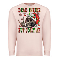 Pale Pink Dead inside but jolly af Premium Sweatshirt - NancyCooperArtShop