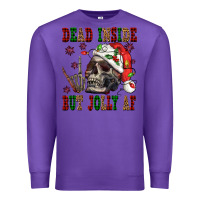 Purple Dead inside but jolly af Premium Sweatshirt - NancyCooperArtShop