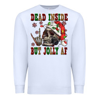 White Dead inside but jolly af Premium Sweatshirt - NancyCooperArtShop