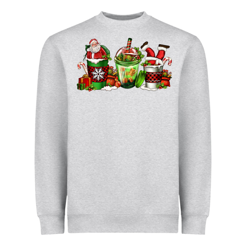 Coffee Cups With Santa Claus Heavyweight Sweatshirt by FaDigitalArtStudio | Teevron