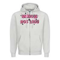 Dove Grey anxious dog lady Zipper Hoodie - MaliasSmallBusiness