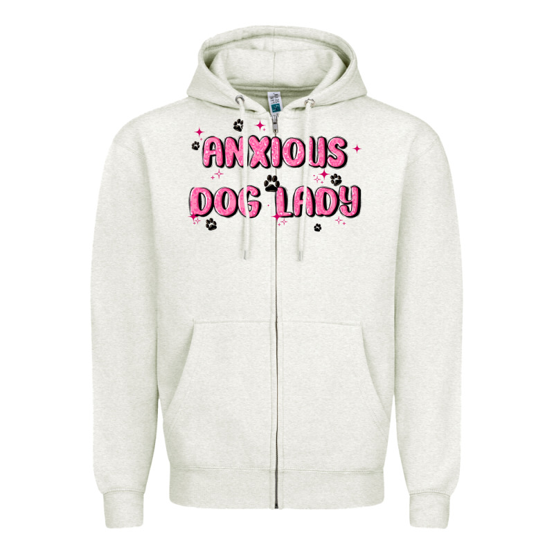 Anxious Dog Lady Zipper Hoodie by MaliasSmallBusiness | Teevron