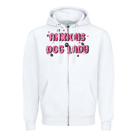 White anxious dog lady Zipper Hoodie - MaliasSmallBusiness