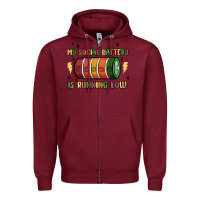 Burgundy social battery Zipper Hoodie - MaliasSmallBusiness