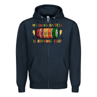Navy social battery Zipper Hoodie - MaliasSmallBusiness