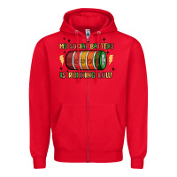 Red social battery Zipper Hoodie - MaliasSmallBusiness