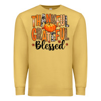 Antique Gold Thankful Grateful Blessed Premium Sweatshirt - MaliasSmallBusiness
