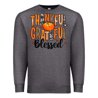 Charcoal Heather Thankful Grateful Blessed Premium Sweatshirt - MaliasSmallBusiness