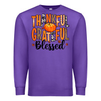 Purple Thankful Grateful Blessed Premium Sweatshirt - MaliasSmallBusiness