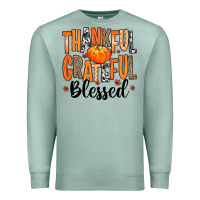 Seafoam Thankful Grateful Blessed Premium Sweatshirt - MaliasSmallBusiness