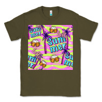 Army Green hello summer and beer seamless pattern Classic Tee - BundleAndBundleShop