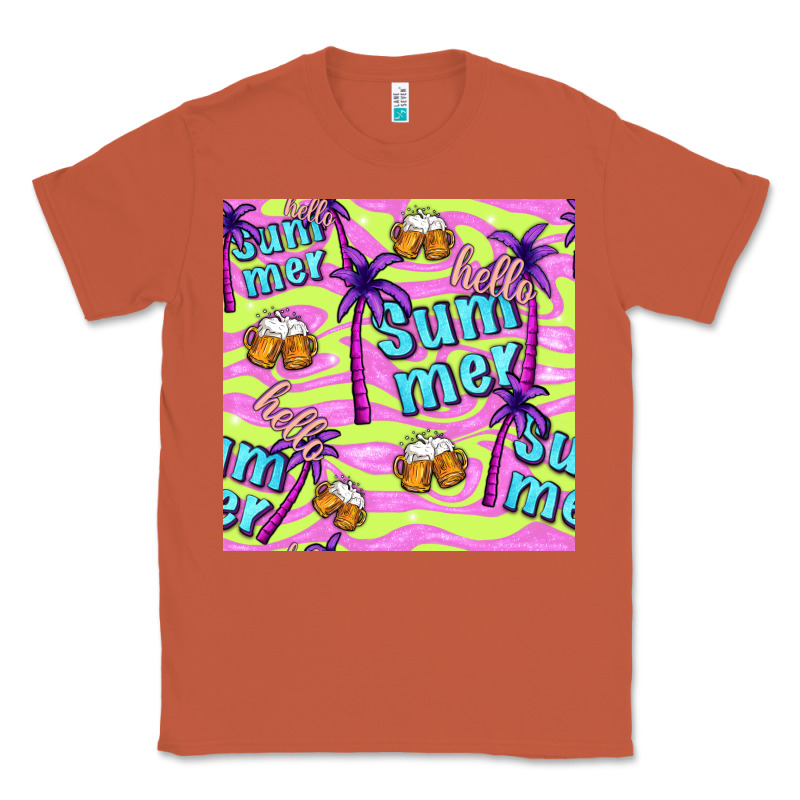 Hello Summer And Beer Seamless Pattern Classic Tee by BundleAndBundleShop | Teevron