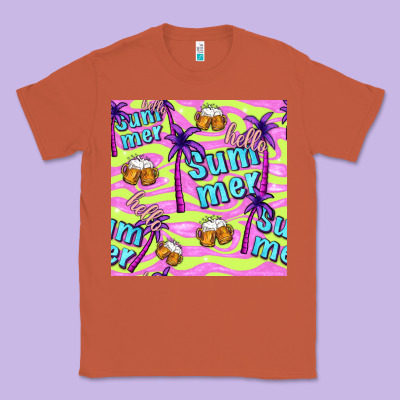 Hello Summer And Beer Seamless Pattern Classic Tee Designed By Bundleandbundleshop