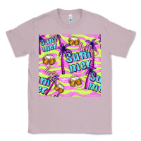 Lilac hello summer and beer seamless pattern Classic Tee - BundleAndBundleShop