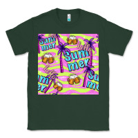 Sports Green hello summer and beer seamless pattern Classic Tee - BundleAndBundleShop