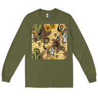 Army Green aztec bull skull Long Sleeve Tee - BundleAndBundleShop