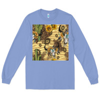 Colony Blue aztec bull skull Long Sleeve Tee - BundleAndBundleShop