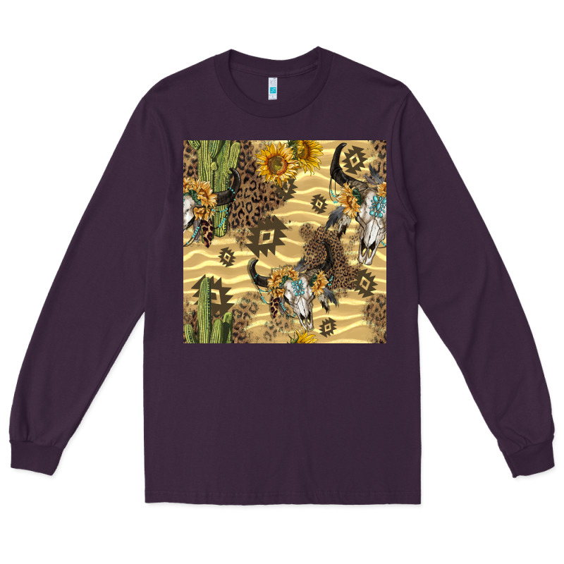 Aztec Bull Skull Long Sleeve Tee by BundleAndBundleShop | Teevron