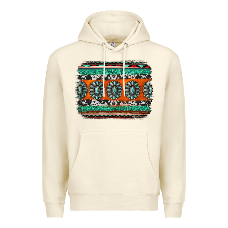 Turquoise Western Background Premium Hoodie by Jasminsmagicworld | Teevron