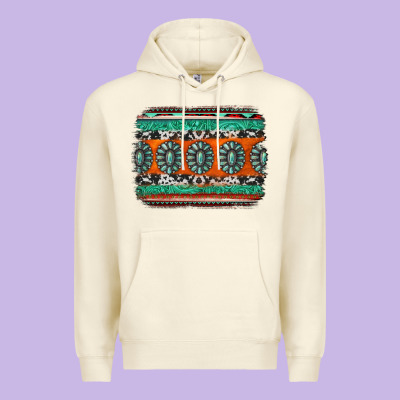 Turquoise Western Background Premium Hoodie Designed By Jasminsmagicworld