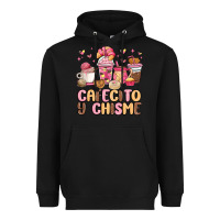 Black cafecito y chisme Heavyweight Hoodie - MaliasSmallBusiness