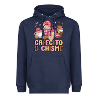 Navy cafecito y chisme Heavyweight Hoodie - MaliasSmallBusiness