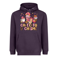 Plum cafecito y chisme Heavyweight Hoodie - MaliasSmallBusiness