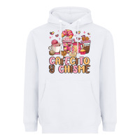 White cafecito y chisme Heavyweight Hoodie - MaliasSmallBusiness
