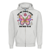 Dove Grey you are exactly where you need to be Zipper Hoodie - MaliasSmallBusiness