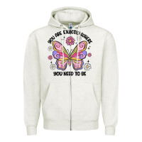 Oatmeal Heather you are exactly where you need to be Zipper Hoodie - MaliasSmallBusiness
