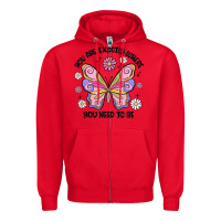 Red you are exactly where you need to be Zipper Hoodie - MaliasSmallBusiness
