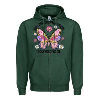 Sports Green you are exactly where you need to be Zipper Hoodie - MaliasSmallBusiness