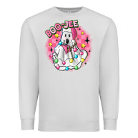 Dove Grey boo jee pink christmas ghost Premium Sweatshirt - MaliasSmallBusiness