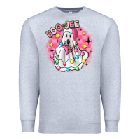 Heather Grey boo jee pink christmas ghost Premium Sweatshirt - MaliasSmallBusiness