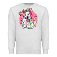 Oatmeal Heather boo jee pink christmas ghost Premium Sweatshirt - MaliasSmallBusiness