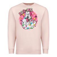 Pale Pink boo jee pink christmas ghost Premium Sweatshirt - MaliasSmallBusiness