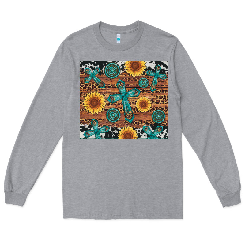 Cross Gemstone And Sunflower Long Sleeve Tee by Artiststas | Teevron