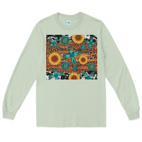 Matcha cross gemstone and sunflower Long Sleeve Tee - Artiststas