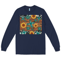 Navy cross gemstone and sunflower Long Sleeve Tee - Artiststas