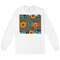 White cross gemstone and sunflower Long Sleeve Tee - Artiststas