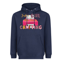 Navy just a girl who loves crafting Heavyweight Hoodie - MaliasSmallBusiness