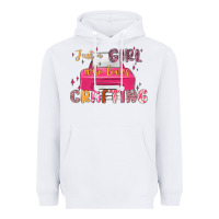 White just a girl who loves crafting Heavyweight Hoodie - MaliasSmallBusiness