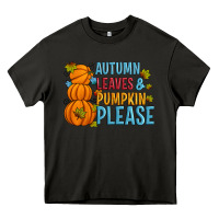 Asphalt Autumn leaves and pumpkin please Heavy Core Tee - Artiststas