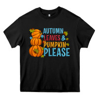 Black Autumn leaves and pumpkin please Heavy Core Tee - Artiststas