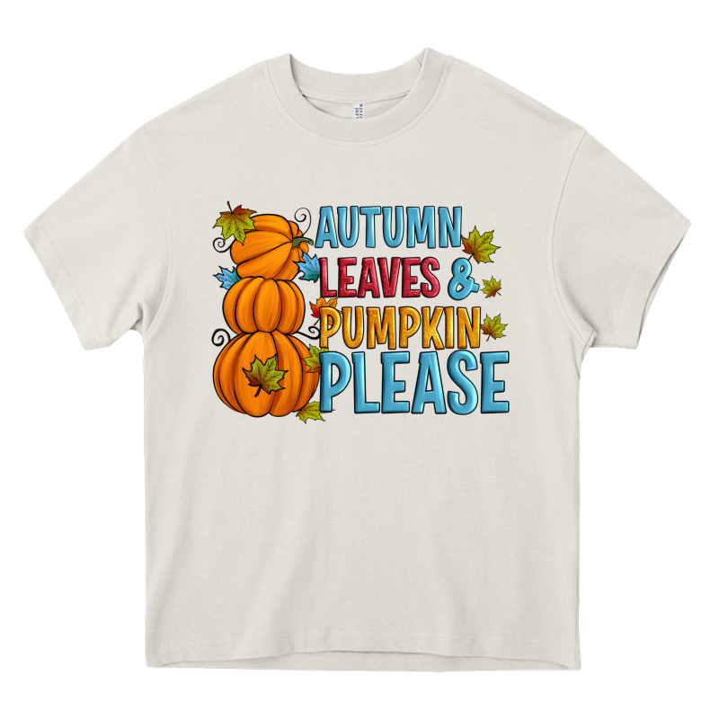 Autumn Leaves And Pumpkin Please Heavy Core Tee by Artiststas | Teevron