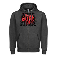 Charcoal Heather true crime junkie Zipper Hoodie - MaliasSmallBusiness