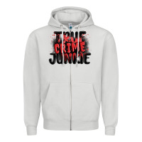 Dove Grey true crime junkie Zipper Hoodie - MaliasSmallBusiness