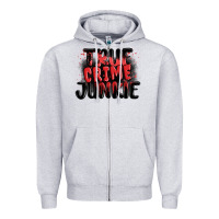 Heather Grey true crime junkie Zipper Hoodie - MaliasSmallBusiness