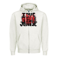 Oatmeal Heather true crime junkie Zipper Hoodie - MaliasSmallBusiness